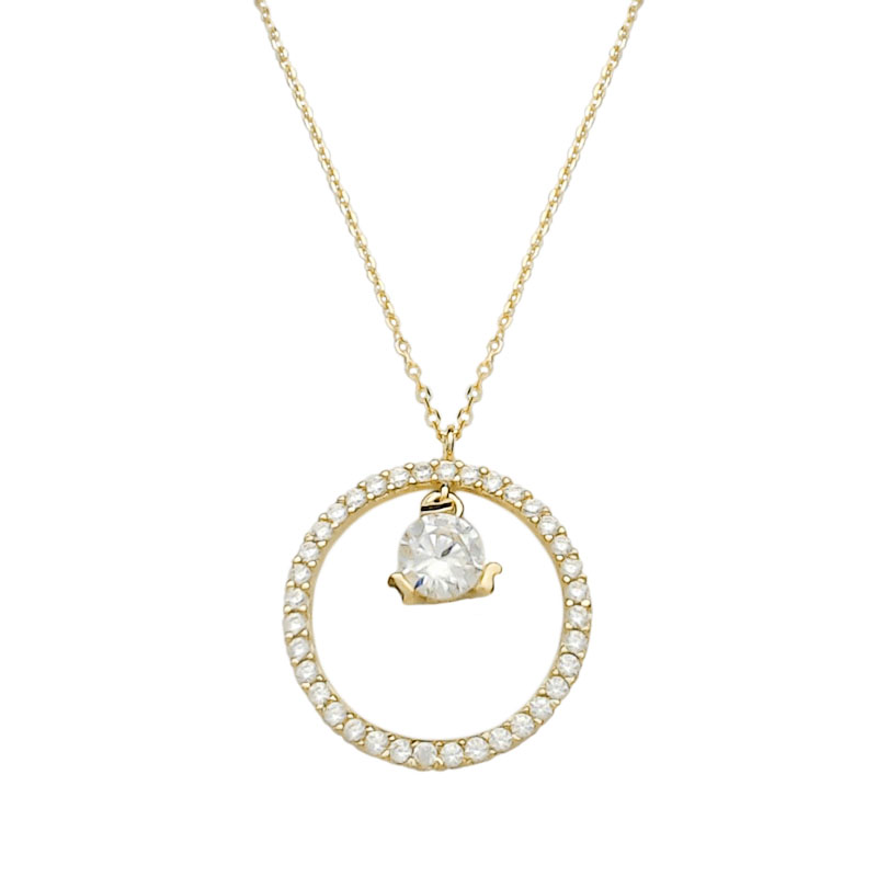 Χρυσό κολιέ Κ14 με ζιργκόν